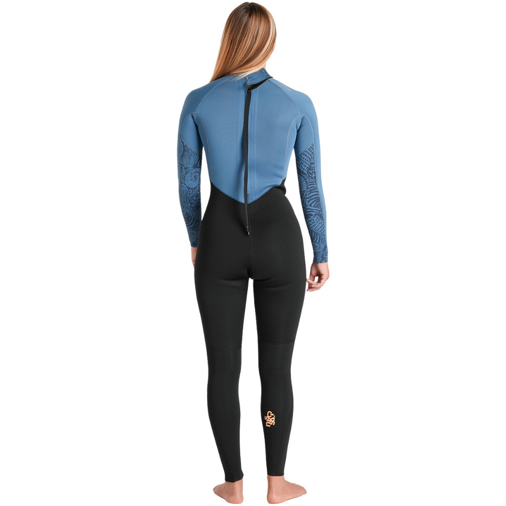 2026 C-Skins Womens Nuwave Surflite 3/2mm Back Zip Wetsuit C-NSL32WBZ - Black / Steel Blue